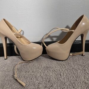 OCHENTA Women's Ankle Strap Platform Party Closed Toe Dress High Heels Pumps